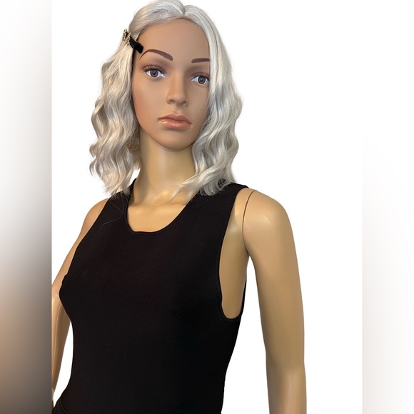 Theory EUC Size S Classic Little Black Sleeveless Knit Stretch Mini Dress (0472) - Picture 4 of 9